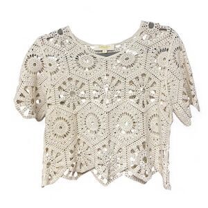 Rebellion Cream crochet top size S